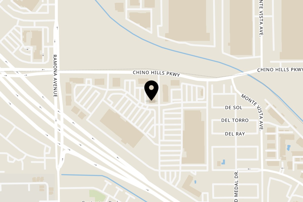 Map showing the location of The Boiler Steam Kettle Cooking on 4665 Chino Hills Pkwy Ste I in Chino Hills